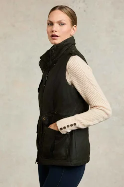 Alma Wax Gilet (Dark Olive)