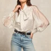 Ariella Blouse (White Polka Dot)