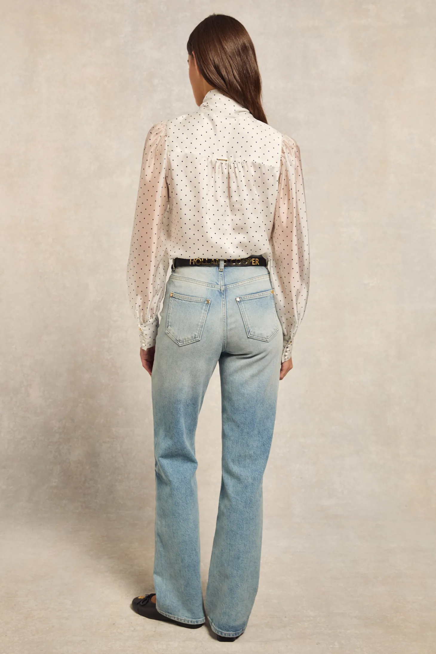 Ariella Blouse (White Polka Dot)