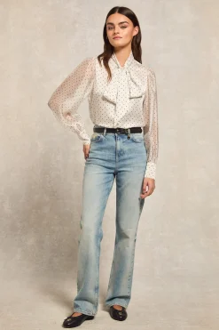 Ariella Blouse (White Polka Dot)