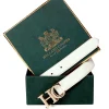 Atelier Slim Logo Belt (Off White)