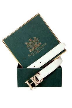 Atelier Slim Logo Belt (Off White)