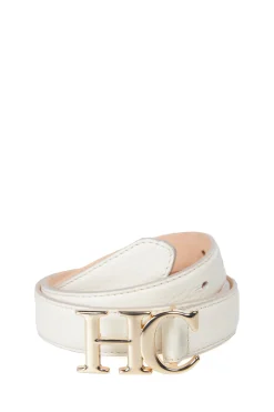 Atelier Slim Logo Belt (Off White)