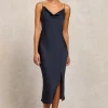 Aurora Satin Dress (Ink Navy)
