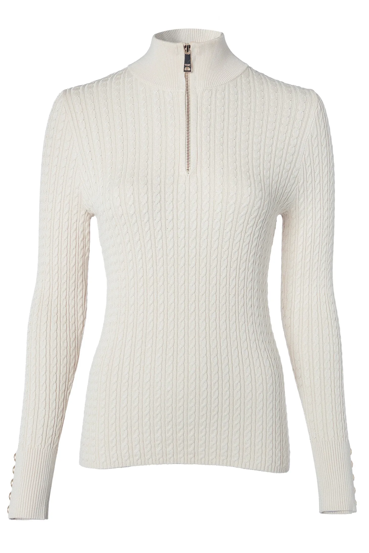 Ava Quarter Zip Knit (Almond)