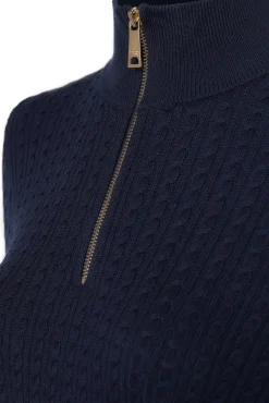 Ava Quarter Zip Knit (Ink Navy)