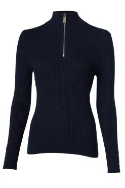 Ava Quarter Zip Knit (Ink Navy)