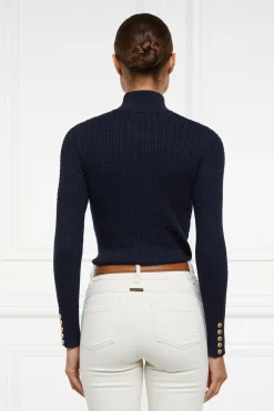 Ava Quarter Zip Knit (Ink Navy)