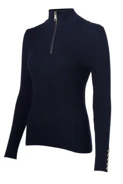 Ava Quarter Zip Knit (Ink Navy)