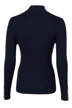 Ava Quarter Zip Knit (Ink Navy)