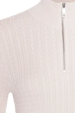 Ava Quarter Zip Knit (Soft Pink)