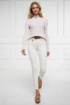 Ava Quarter Zip Knit (Soft Pink)