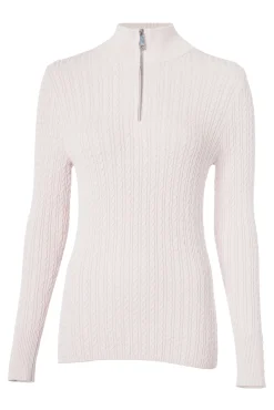 Ava Quarter Zip Knit (Soft Pink)