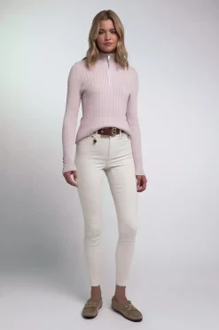 Ava Quarter Zip Knit (Soft Pink)