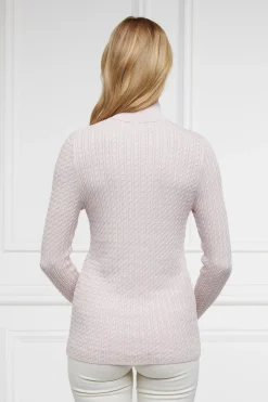 Ava Quarter Zip Knit (Soft Pink)