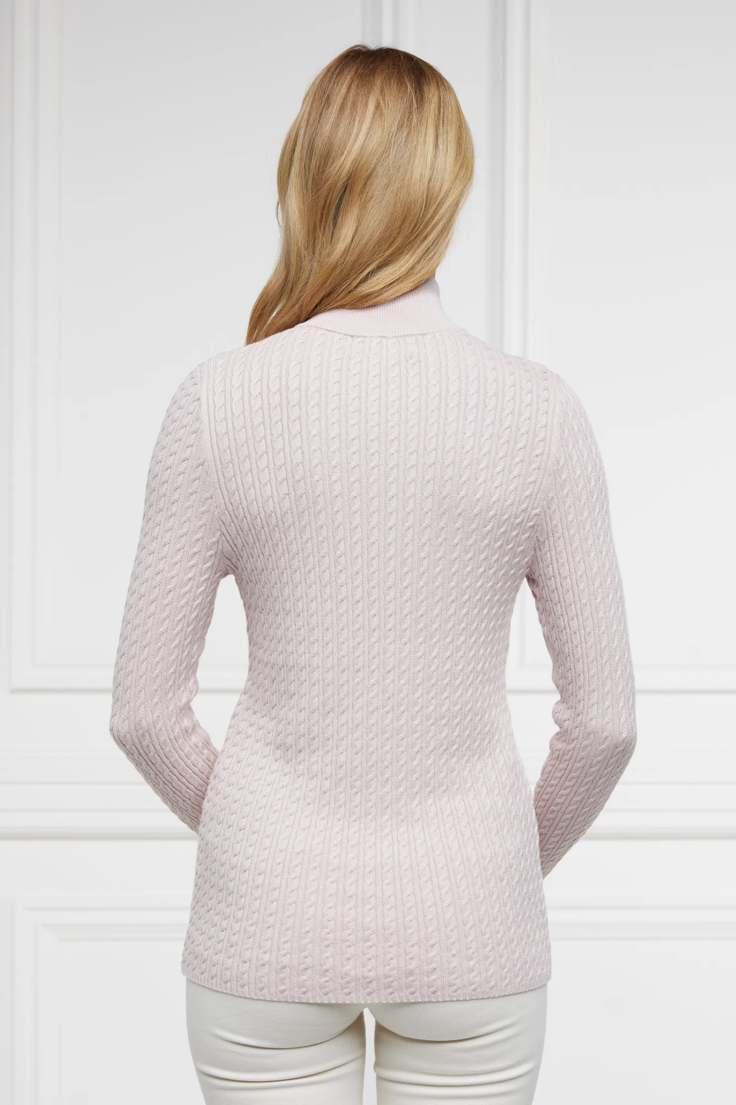 Ava Quarter Zip Knit (Soft Pink)