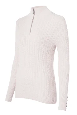 Ava Quarter Zip Knit (Soft Pink)