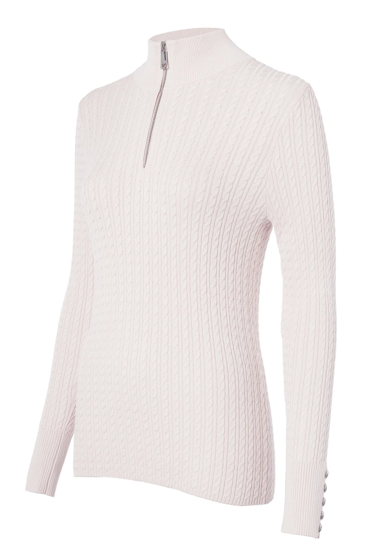 Ava Quarter Zip Knit (Soft Pink)