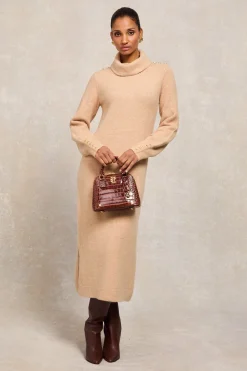 Berkeley Roll Neck Dress (Camel)