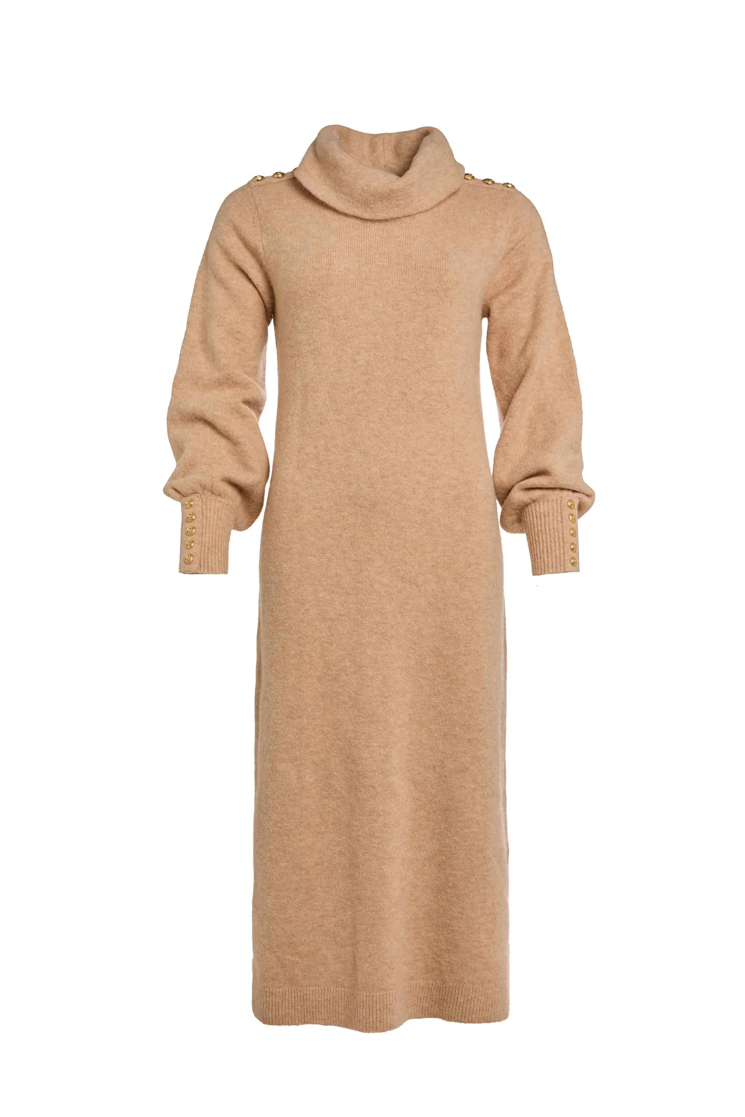 Berkeley Roll Neck Dress (Camel)