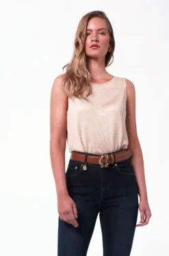 Boat Neck Vest (Camel)