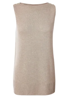 Boat Neck Vest (Camel)