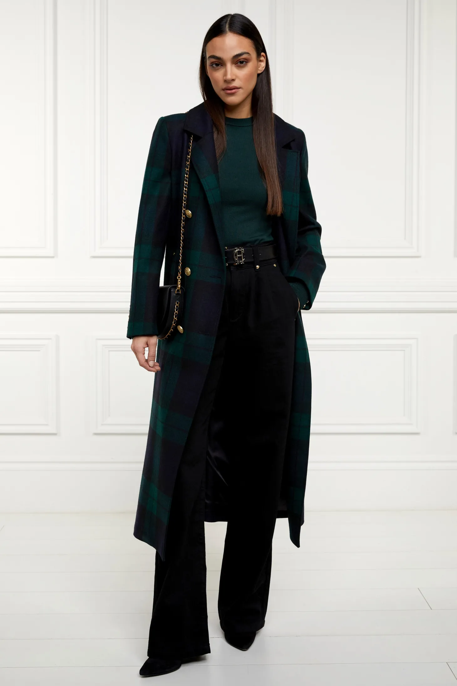 Buttoned Knit Crew Neck (Deep Emerald)
