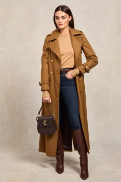 Buttoned Knit Crew Neck (Dark Camel)