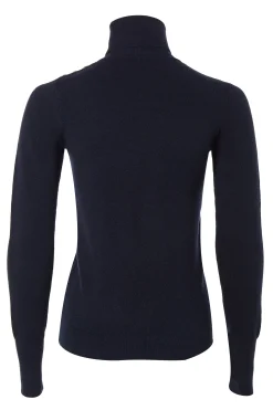 Buttoned Knit Roll Neck (Ink Navy)