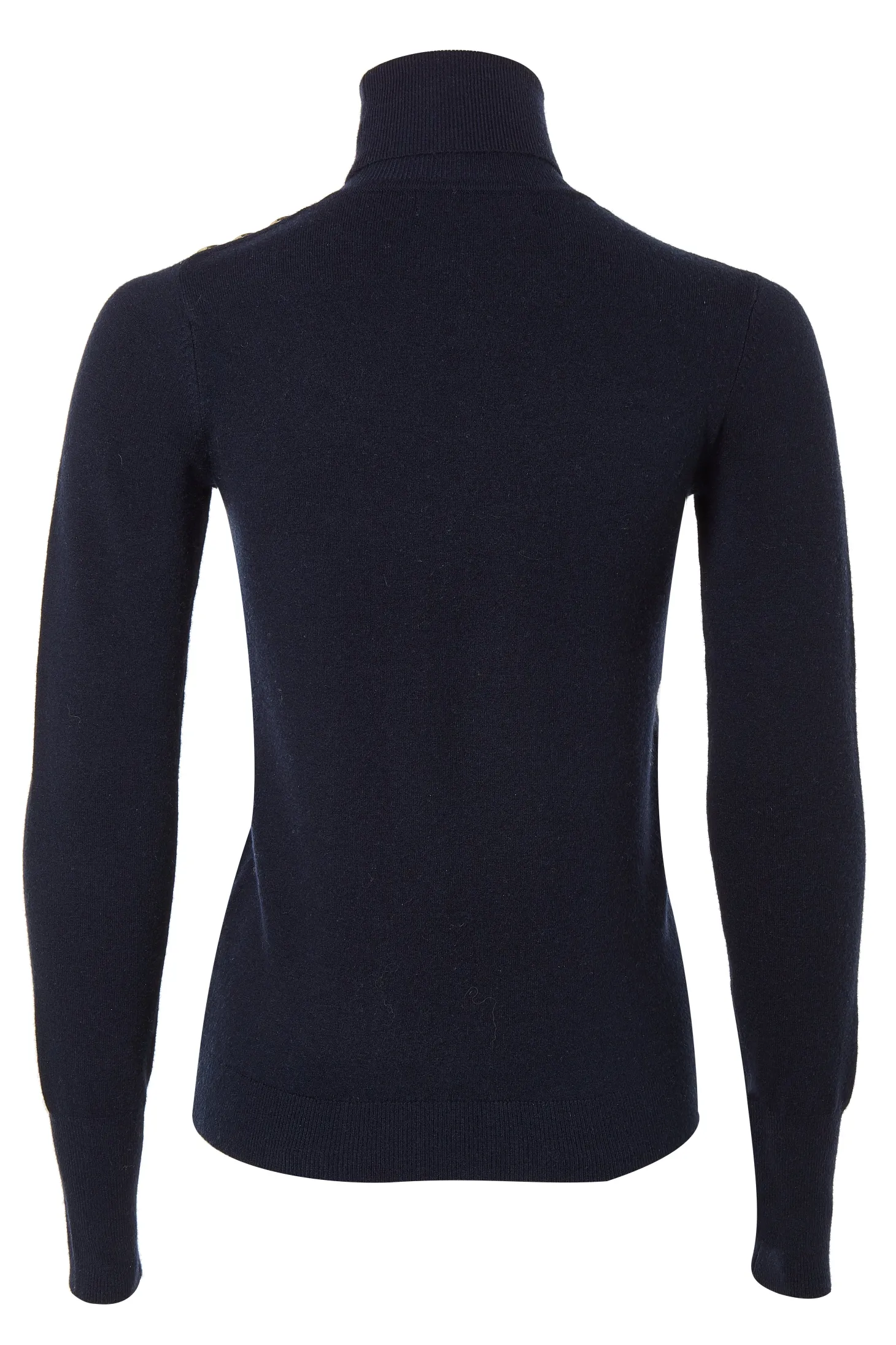 Buttoned Knit Roll Neck (Ink Navy)