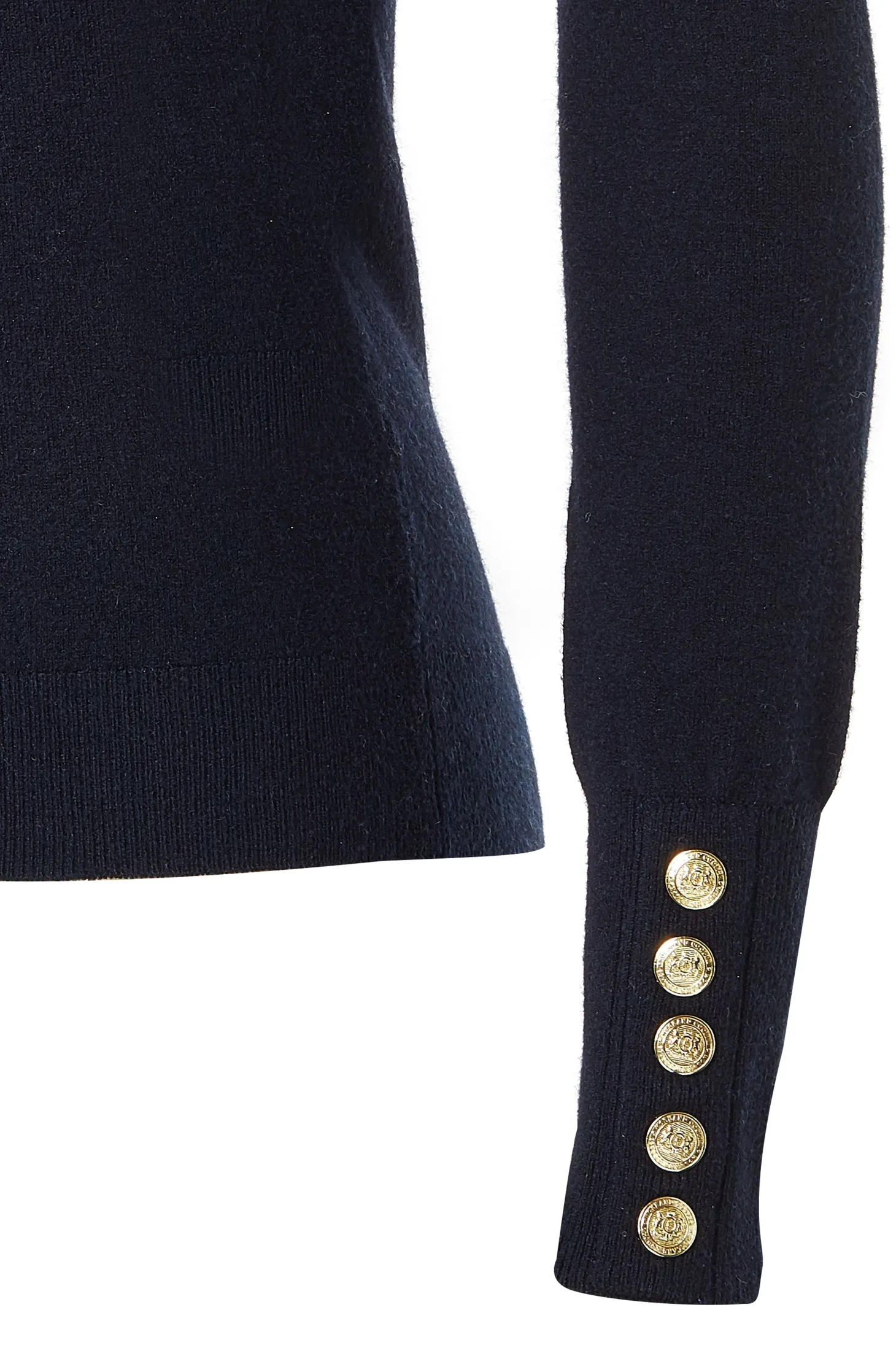 Buttoned Knit Roll Neck (Ink Navy)