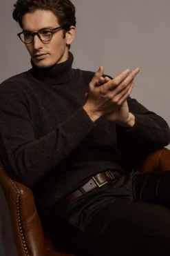 Byron Roll Neck Knit (Chocolate)