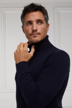 Byron Roll Neck Knit (Navy)