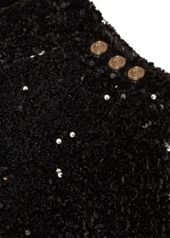 Cara Sequin Mini Dress (Black Sequin)