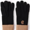 Chelsea Logo Knitted Gloves (Tan Black)
