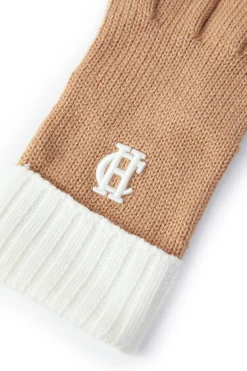 Chelsea Logo Knitted Gloves (Camel Cream)