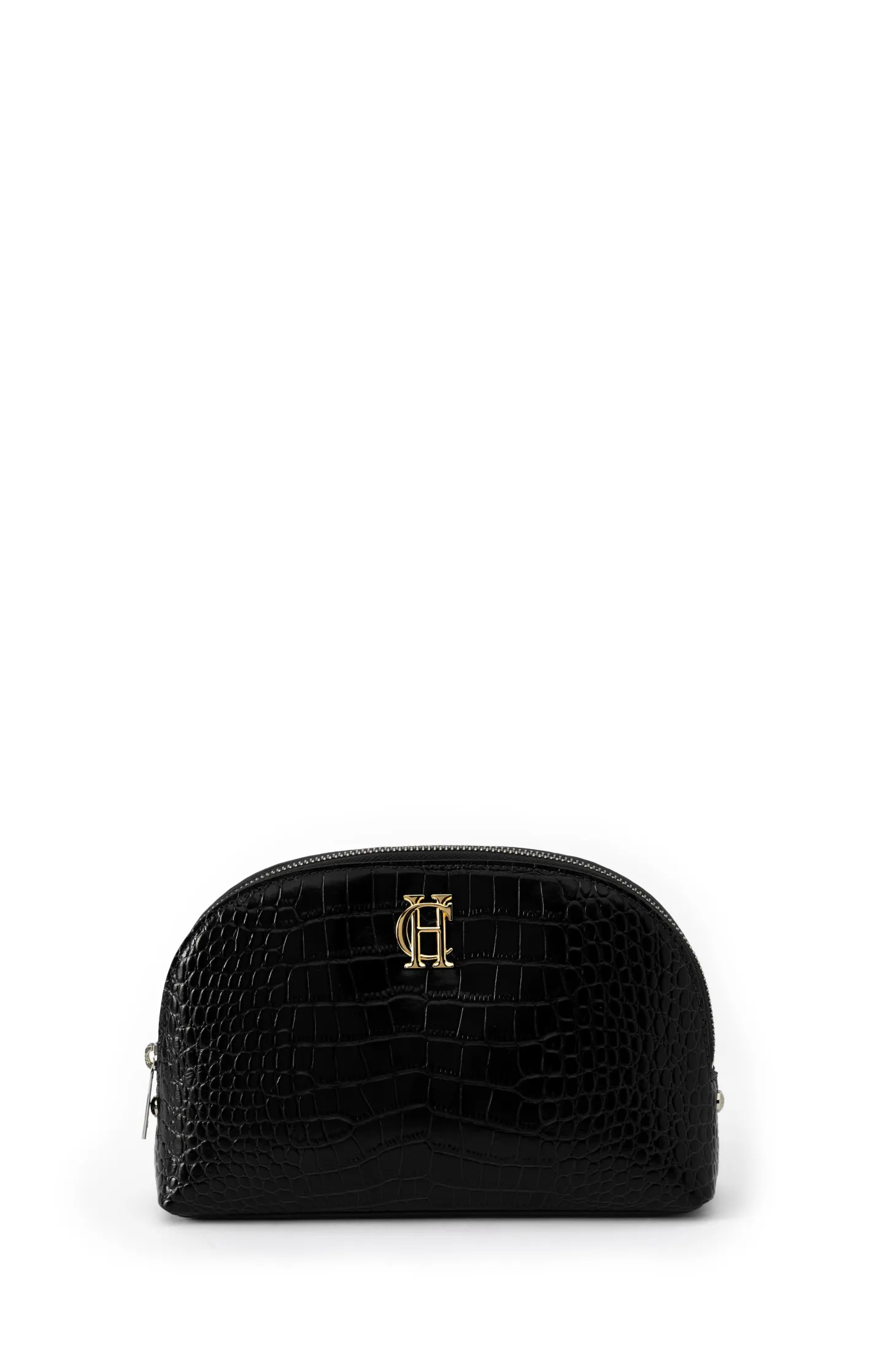 Chelsea Makeup Bag (Black Croc)
