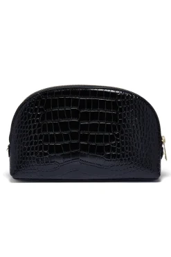 Chelsea Makeup Bag (Black Croc)
