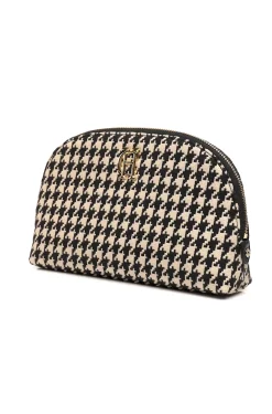 Chelsea Makeup Bag (Ecru Houndstooth)