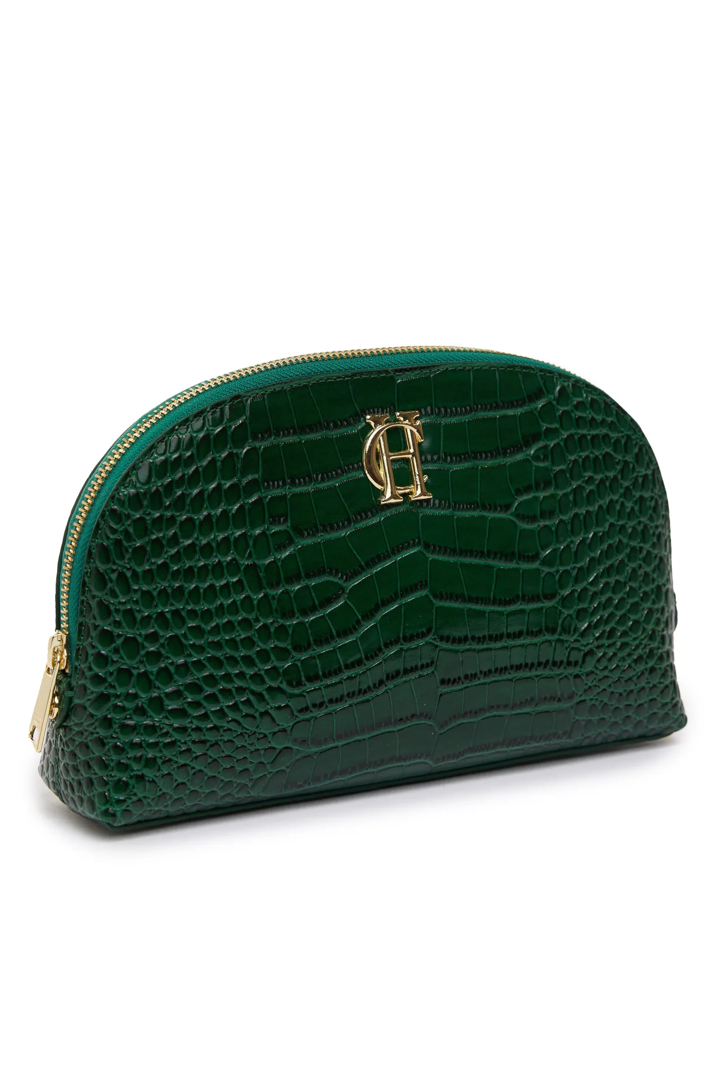 Chelsea Makeup Bag (Emerald Croc)
