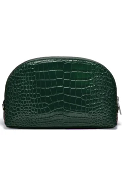 Chelsea Makeup Bag (Emerald Croc)