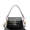 Chelsea Saddle Bag (Black Croc)
