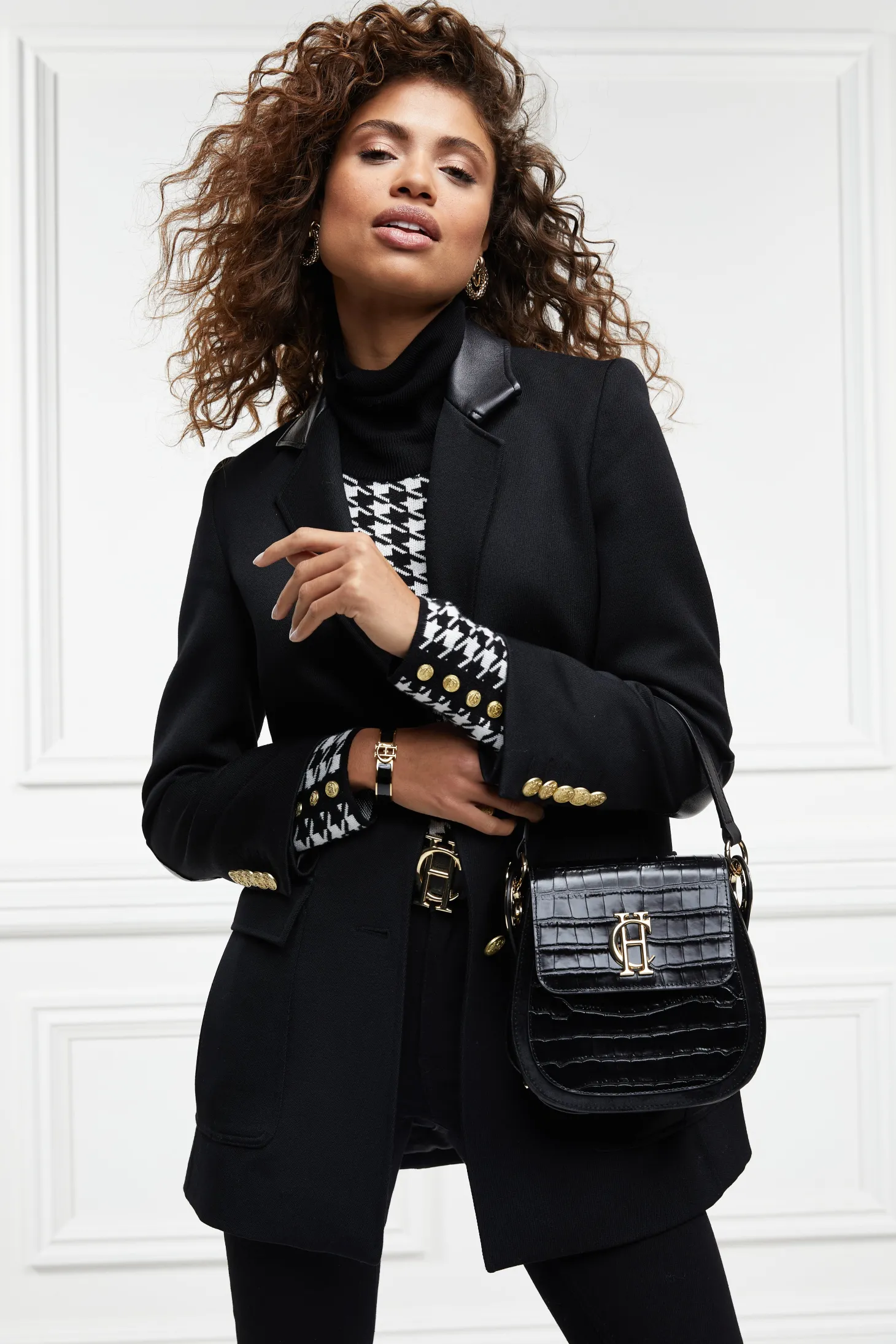 Chelsea Saddle Bag (Black Croc)
