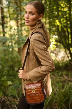 Chelsea Saddle Bag (Tan Croc)