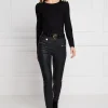 Coated Biker Jean (Black)