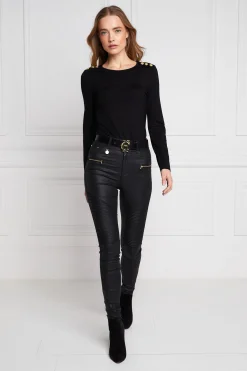 Coated Biker Jean (Black)