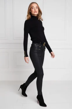 Coated Jodhpur Jean (Black)