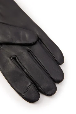 Contrast Leather Gloves (Black Tan)