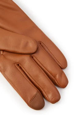 Contrast Leather Gloves (Tan Ink Navy)