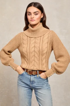 Corded Roll Neck Knit (Camel)